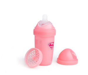 Double Anti-Colic Baby Bottle 240 ml - Supergirl