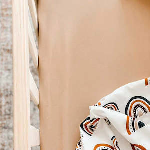 Sheets: Camel Jersey Fitted Cot Sheet