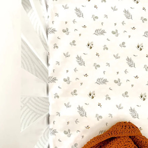 Sheets: Eucalypt Fall Fitted Cot Sheet