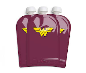 Herobility: Food Pouch, Wonder Woman, 180 ml / 6 floz, 3-pack