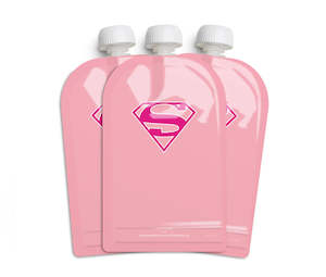 Food Pouch, Supergirl, 180 ml / 6 floz, 3-pack