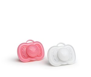 Herobility: Hero Pacifiers 6+months (2 Pack) - Pink/White