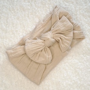 Bows 1: Stretch Bow Headband - Beige