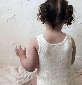 Awamae: The Wolf Singlet Ribbed knit bodysuit - Oat