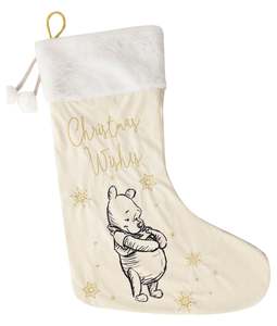 Sale: Disney Christmas Collectible Velvet Stocking: Winnie the Pooh - Fabri
