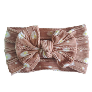 Bows 1: Stretch Bow Headband - Bronze Floral