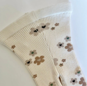 Sale: Ribbed knit leggings - Nature Bloom