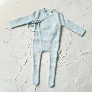 The Wolf Ribbed knit Onesie - Sky