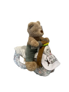 Mr Honey Bear Motorbike Nappy Cake