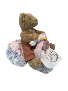 Pre Made Gift Boxes: Mrs Honey Bear Motorbike Nappy Cake