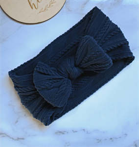 Stretch Bow Headband - Navy