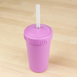 Cups: Re-Play Straw Cup with Reusable Straw - Purple