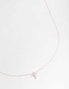 Sterling Silver Necklaces: Sterling Silver Cubic Zirconia Cross Pendant Necklace