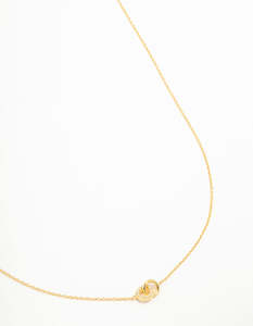 Sterling Silver Necklaces: Gold Plated Sterling Silver Pave Link Extra Small Hoop Necklace