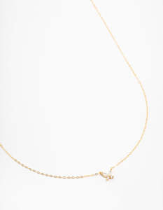 Sterling Silver Necklaces: Gold Plated Sterling Silver Cubic Zirconia Mini Butterfly Necklace