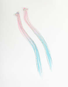 Kids Pink & Blue Faux Hair Butterfly Shaker Clips 2-Pack