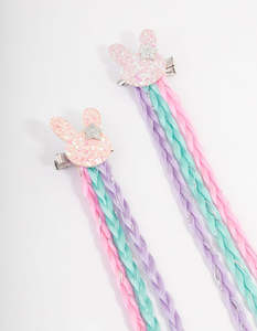 Kids Hair Accessories: Kids Faux Hair Bunny Braid Clip