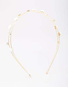 Kids Rose Gold Diamante Flower Headband