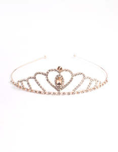 Kids Hair Accessories: Kids Rose Gold Heart Tiara Headband