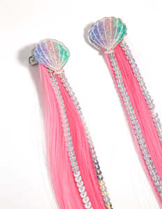 Kids Hair Accessories: Kids Fabric Hair Shell Sequin Clip