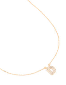 Kids Gold Cubic Zirconia Letter D Necklace