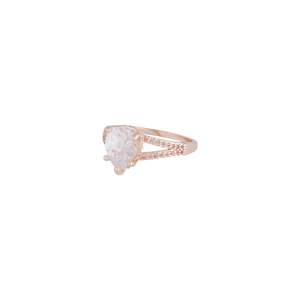 Engagement Rings: Rose Gold Teardrop Cubic Zirconia Ring