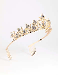 Bridal Hair Accessories: Medium Gold Crown