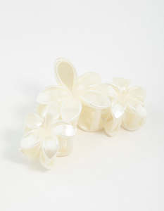 Bridal Hair Accessories: Cream Frangipani Flowers Hair Claw Clip