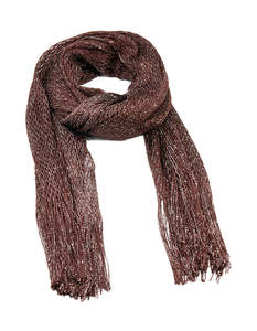 Bandanas Hair Scarves: Brown Fabric Large Draped Scarf