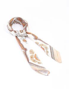 Bandanas Hair Scarves: Brown Fabric Boho Western Scarf