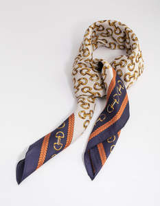 Bandanas Hair Scarves: Chain Link Print Scarf
