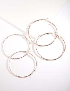 Rose Gold Earrings: Rose Gold 60MM Hoop Earring Pack