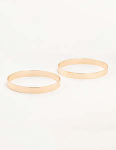 Rose Gold Fashion: Gold Flat Bangles 2-Pack