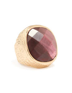 Purple: Gold Burgundy Jewel Ring
