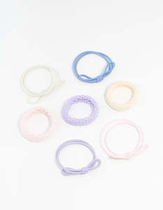 Purple: Mixed Pastel Hair Ties 7-Pack