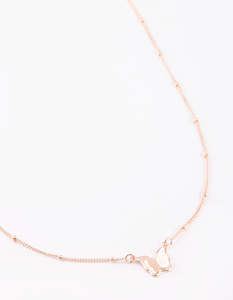Rose Gold Necklaces: Rose Gold Butterfly Necklace