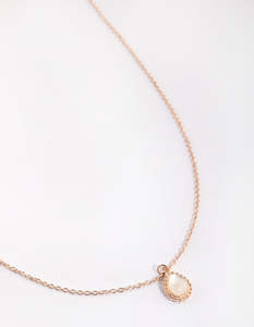 Rose Gold Necklaces: Rose Gold Teardrop Necklace