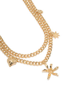 Belts: Gold Star & Heart Charm Layered Belt