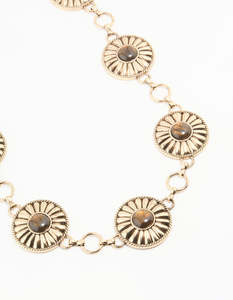 Belts: Antique Gold Bohemian Disc Belt