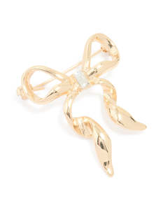 Brooches Pins: Gold Diamante Mini Bow Brooch