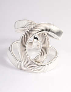 Silver Fashion: Silver Textured Oval Cuff Bangle