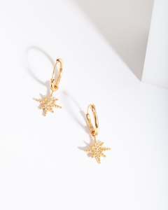 Trending Earrings: Gold Plated Sterling Silver Star Huggie Earrings