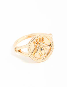 Coin: Gold Bee Coin Ring