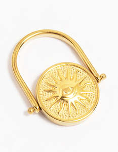 Coin: Waterproof Gold Plated Stainless Steel Coin Twist Ring