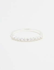 Sterling Silver Cubic Zirconia Circle Pave Ring