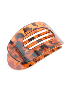 Orange: Tortoiseshell Oval Large Hair Claw Clip