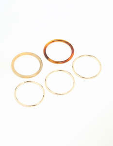 Gold & Tortoiseshell Bangles 5-Pack