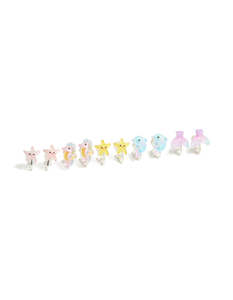 Kids Earrings: Kids Silver Cute Sea Clip-On Earrings 5-Pack