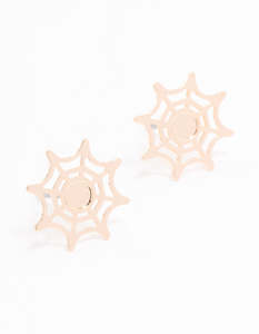 Gold Spiderweb Stud Earrings