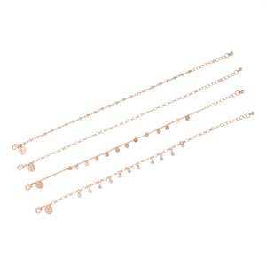 Anklets: Gold Chain & Diamante Anklet 4-Pack